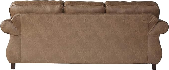 Leinster Faux Leather Sofa with Antique Bronze Nailheads