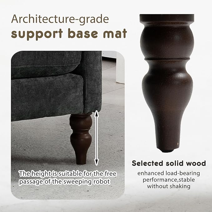 Ball &amp Cast Mid-Century Accent Chair for Living RoomReading Chair for Bedroom with USB Ports&ampSide PocketModern Accent Arm Chair W/Wide Backrest&ampRetro Wood LegsChenille Upholstered Comfy