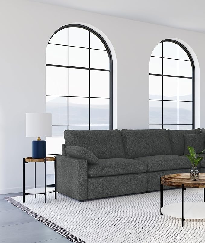 Coaster Home Furnishings - Collins - Modular Armless Chair with Cushion Back Foam Padding and Reversible Cushions - Living Room - Dark Grey - 609530AC