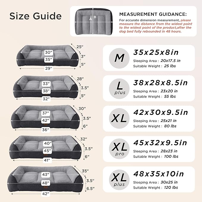 Bedsure SupportMax™ Orthopedic Dog Bed Medium Size Dog - As Seen on TV Extra Thick Supportive Medium Dogs Beds with Waterproof Washable Cover Comfort Pet Bed Sofa with Soft Sherpa Grey 35