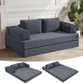 MeMoreCool Convertible Sofa Bed Folding Floor Couch Bed Queen Pull Out Sleeper Couch with Pillows Fold Out Futon Sofa for Bedroom Living Room Small Space Corduroy Grey
