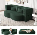 Convertible Folding Foam Sofa Bed15 Full Size Floor Sleeper Couch Futon Loveseat Sofa for Living Room Bedroom No Assembly Required (Green)