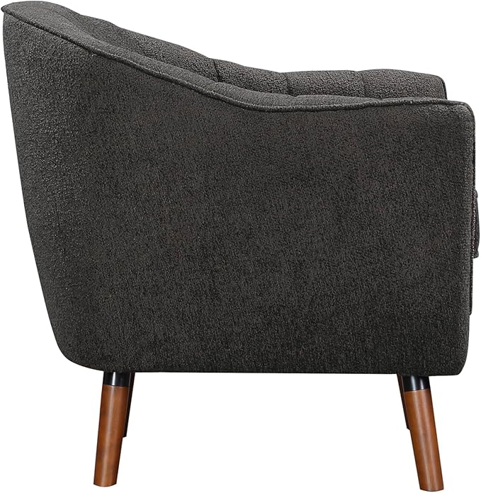 Lexicon Alard Tufted Fabric Barrel Accent Chair Charcoal