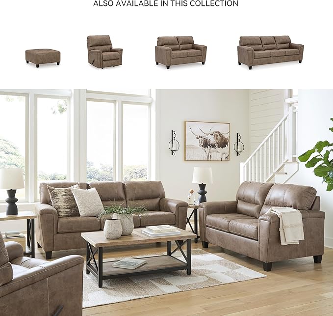 Signature Design by Ashley Navi Modern Sofa with Removable Cushions Dark Brown