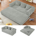 Convertible Sofa Bed Corduroy Memory Foam Compression Sofa Modular Floor Sofa with Pull-Out Bed Compressed Couch in Box Folding Sleeper Couches Bed for Living Room Bedroom Lounge Light Grey