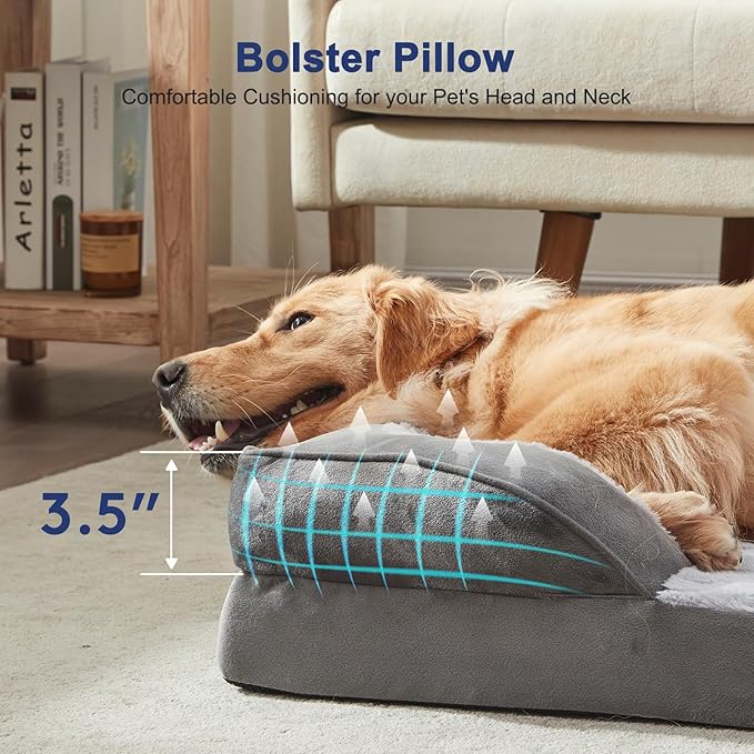 FURTIME Orthopedic Small Dog Beds - Waterproof Ultra Comfy Supportive Foam Pet Couch with Removable Washable Cover Nonskid Bottom
