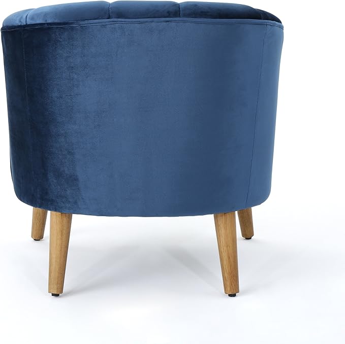 Christopher Knight Home Amaia Modern Velvet Club Chair Cobalt / Walnut