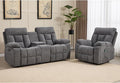 CANMOV Recliner Sofa Set Power Lift Recliner with Massage&ampHeat and Loveseat Set Reclining Sofa with Storage ConsoleHidden Cup Holders for Living Room Grey