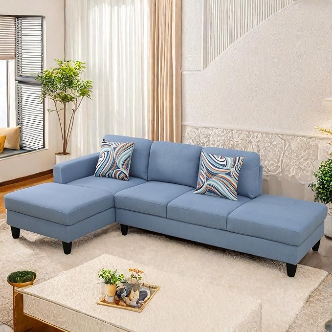 Sectional Couches for Living Room Furniture Sets 4 Seat Modular Sectional Sofas for Living Room Set with Removable Chaise L Shaped Couch Set with 2 Armrest for Apartment Black