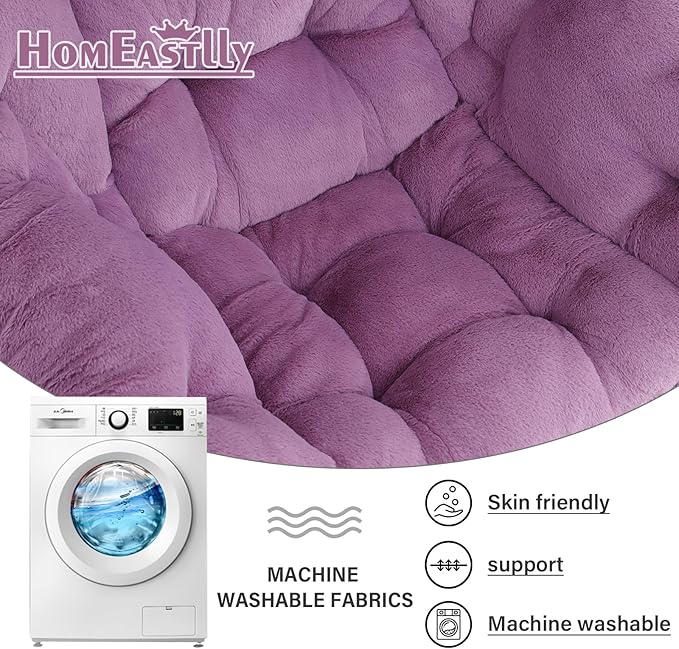 Lazy Chair with Ottoman Large Purple Accent Chair with Ottoman and FA Throw Pillow Comfy Plush Reading Chair for Living Room Bedroom Dorm Room Office Apartment Relaxing Use