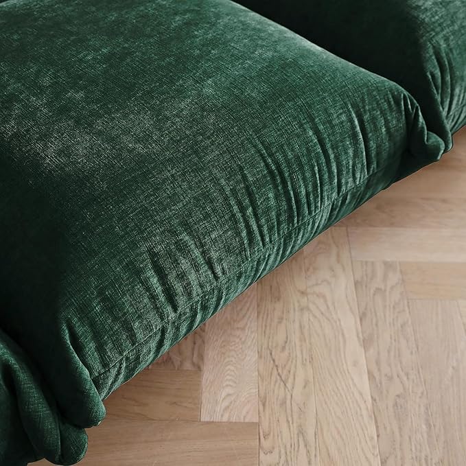 JACH Modern Love Seat Couch Chenille Couch Deep Love Seat Couches with Thick Cushion 77 Plush Sofas Furniture for Small Spaces Living Room Bedroom Office Apartment Green