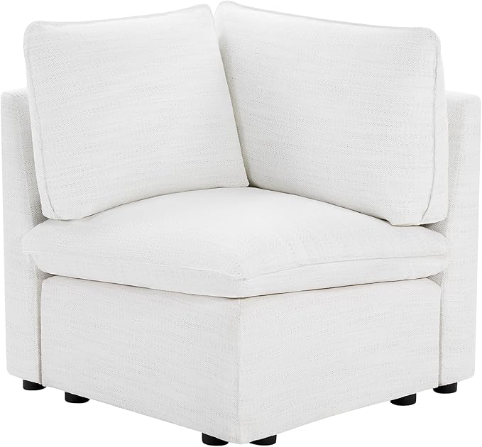CHITA Modern Down Filled Upholstered Middle Corner Sectional for Modular Couch Cream