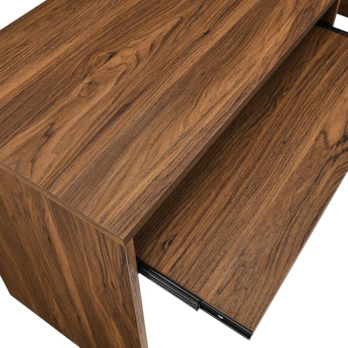 Modway EEI-5703-WAL Venture L-Shaped Wood Office Desk Walnut