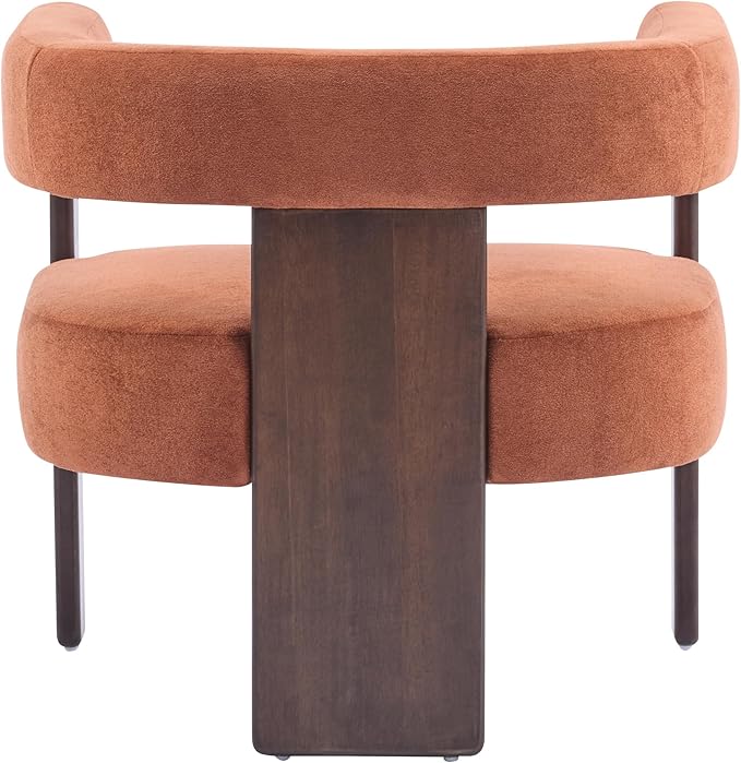 Christopher Knight Home Nettie Modern Accent Chair for Living Room Velvet Fabric Single Lounge Sofa Chair with Wooden Frame Comfy Reading Chair for Bedroom Lounge Armchair with CushionBurnt Orange