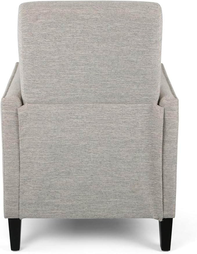 KEIKI Push Back Chair Living Room Chaise Lounge Single Sofa Upholstered Armchair with Wooden Legs and Nailhead Trim