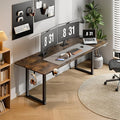 ONBRILL Standing Desk 71x32 Inches Rectangle Stand Up Desk with 4 Legs Dual Motor and Memory Controller Adjustable Height from 28-46 Inches for Home and Computer Workstation Rustic Brown