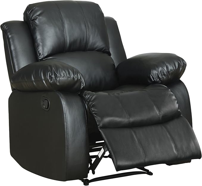 Homelegance Resonance 40 Bonded Leather Recliner Black