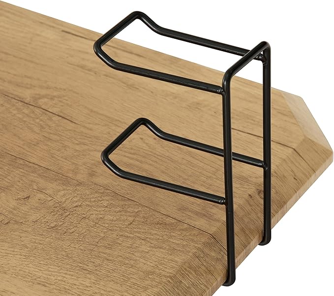 Techni Mobili Home Office Computer Writing Desk Workstation with Two Cupholders and a Headphone Hook- Pine