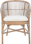 Safavieh Home Collection Olivia Grey Rattan Cushion Accent Chair White Washed/White