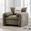 Merax Modern Style Chenille Oversize Armchair Accent Chair 38.6’’ W Single Sofa for Living Room Bedroom Matcha Green
