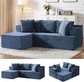 80 Cloud Modular Sectional Sofa with L-Shaped Boneless Couches for Living Room Fluffy Comfy Corduroy Deep Seat with Ottoman Bedroom Apartment No Assembly Required