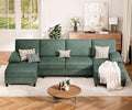 Vongrasig Sectional Couches for Living Room U-Shaped Sofa with Chaise 4-seat Large Sectional Modern Couch for Living Room Apartment (Green)