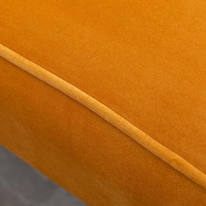 Modern Velvet Accent Chairs Reading Chair Cozy Curved Wingback Leisure Chair Upholstered Single Sofa Chair for Living Room Dining Room Bedroom Dressing Table Office (Gold)
