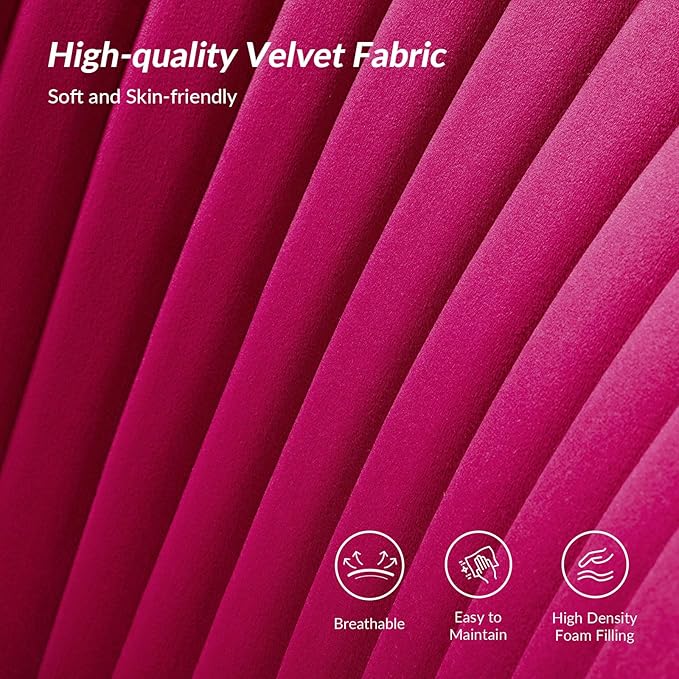 HULALA HOME Velvet Loveseat Sofa with Gold Legs Mid-Century Modern Upholstered Love seat Couch Tufted Small 2-Seat Sofa Armless for Living Room Bedroom Apartment Small Spaces Fuchsia