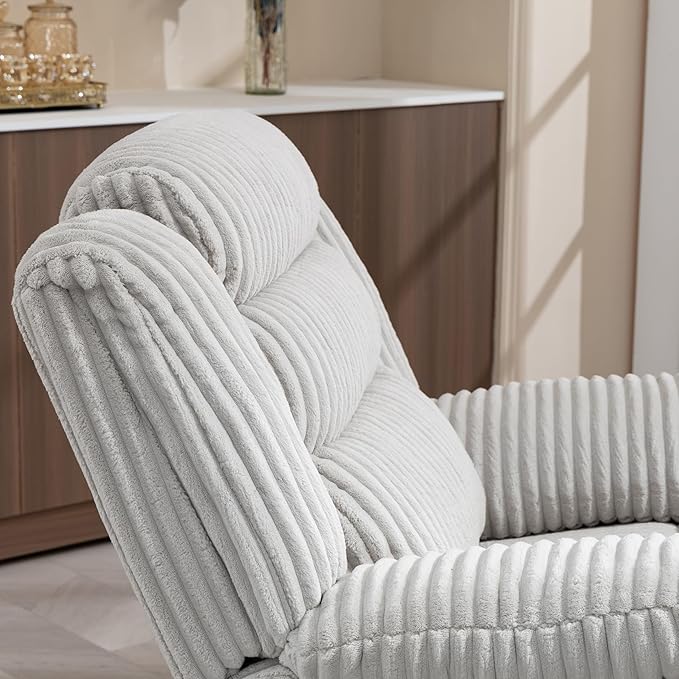 ERYE 41.8 Oversized Swivel Glider Rocker Chair Power Reclining Chair W/Vibration HeatUSB-C PortsModern Corduroy Upholstered Power Recliner Nursery Armchair Living Room