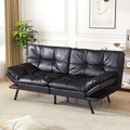 Vipbear Futon Sofa Bed Couch 71 Convertible Sofa Bed Space-Saving Loveseat with Adjustable Backrest &amp Armrest for Living RoomApartmentOfficeBlack Sleeper Sofa