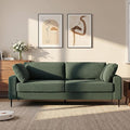 84.3 Modern Loveseat Sofa Comfy Couches with Spring Cushion Solid with Wood Frame 2 Pillows Included Mid Century Modern Design Home Sofa for Living Room Light Green