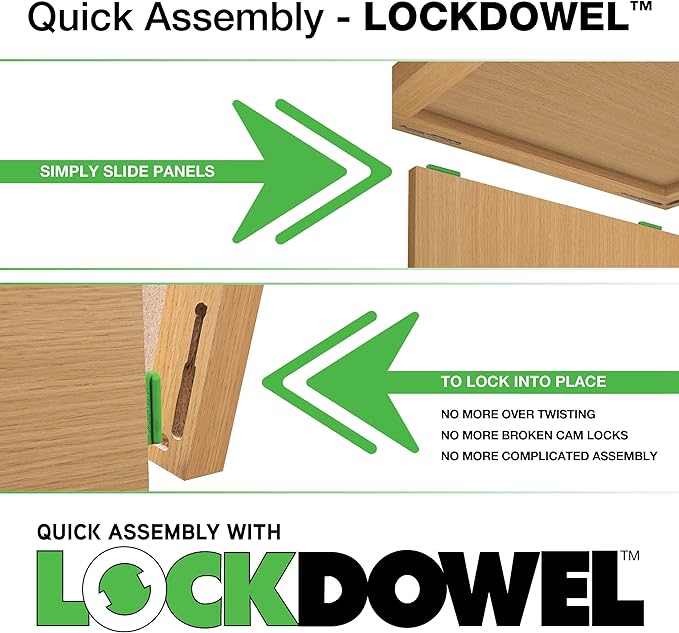 OSP Home Furnishings Denmark Writing Desk with Lockdowel Fastening System Natural