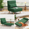 Aiho 3-in-1 Convertible Sleeper Chair BedFuton Chair with 6-Level Adjustable Backrest for Apartment Bedroom OfficeGreen