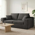 LIKIMIO Loveseat Sofa in a Box 78 Cloud Boneless Couch for Living Room with 30 Comfy Deep Seat Modern Upholstered Corduroy Sofa for Apartment Home Office No Assembly Dark Grey