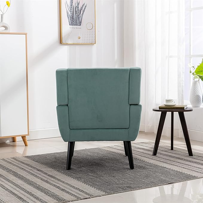 Modern Soft Velvet Material Ergonomics Accent Chair Living Room Chair Bedroom Chair Home Chair with Black Legs for Indoor Home