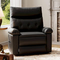 GarveeHome Recliner Chair - PU Leather Recliner for Adults Manual Lazy Recliner Chair with Overstuffed Comfort Arm and Back for Living Room Bedroom