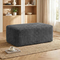 35.5 Plush Corduroy Ottoman Upholstered Cloud Ottoman for Boneless Couch in a Box Modular Sectional Couches for Living Room Compressed Memory Foam No Assembly RequireGrey