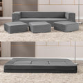 PUREMIND Velvet Folding Sofa Bed Upholstered Floor Sofa Bed with 3 Ottomans Fold Out Couch Bed with High-Density Foam Convertible 2-in-1 Foldable Sleeper Sofa for Guest Bedroom Living Room
