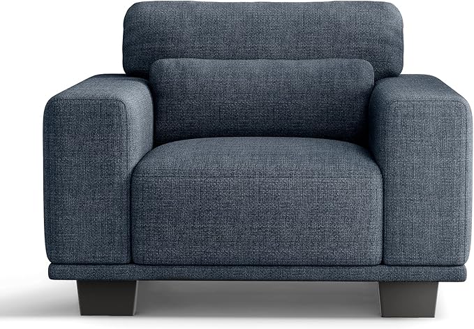 AMADA HOMEFURNISHING 40 Living Room ChairsReading ChairAccent ChairSmall Sofa Couch for BedroomOversize Mid-Century Armchair with Deep SeatComfy Sofa Couch(Navy Blue)