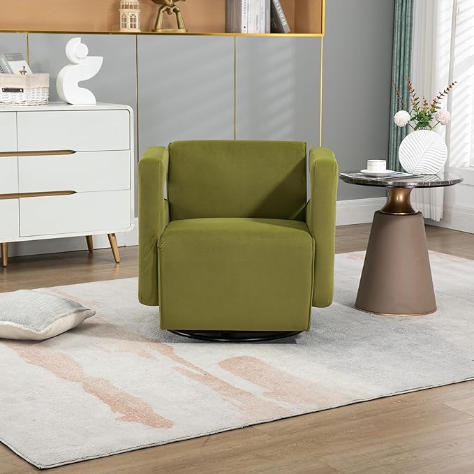 House Hold Upholstered Tufted Living Room Chair Textured Velvet Fabric Accent Chair with Metal Stand