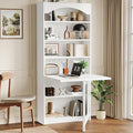 Folding Desk with Storage Space-Saving Foldable Convertible Writing Table Wall Mount Fold Out Computer Desk for Home Office Craft Room Living Room Bedroom White