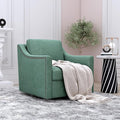 Modern Swivel Chair 360 Degree Swivel Accent Chair Mid Century Armchair Linen Fabric Upholstered Arm Chair with Rivets for Nursering Living Room Bedroom Office Waiting Room Green