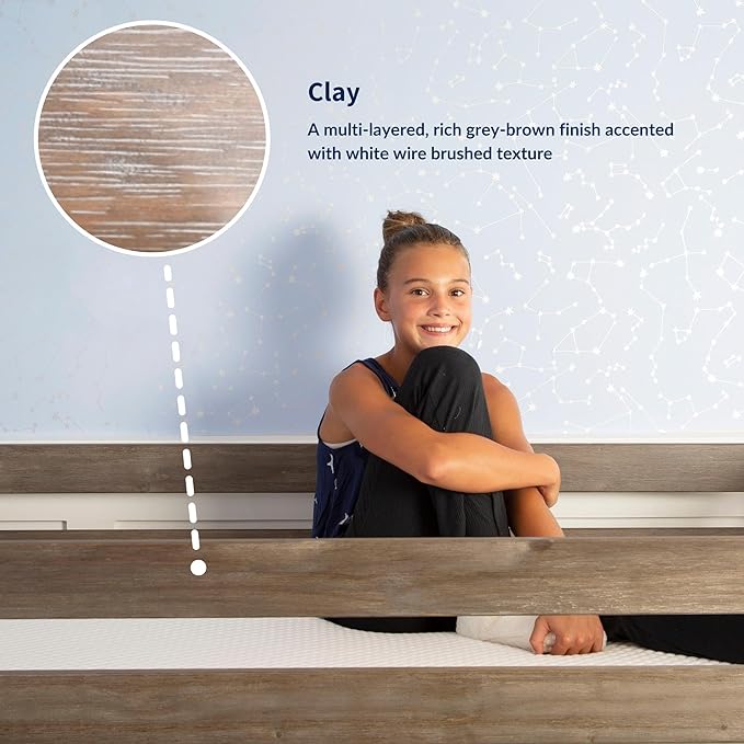 Max &amp Lily Solid Wood Desk 55 Inches Clay