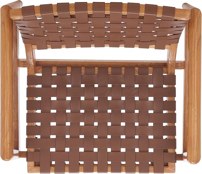 Safavieh Home Collection Bellona Cognac/Natural Leather Woven (Fully Assembled) Accent Chair