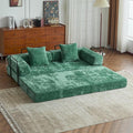 Folding Sofa Bed Modular Sectional Cloud Couch Convertible Sleeper Sofa Bed with Pillow Back Support Armrest for Living Room Bedroom Lounge No Assembly Required Chenille(Dark Green)