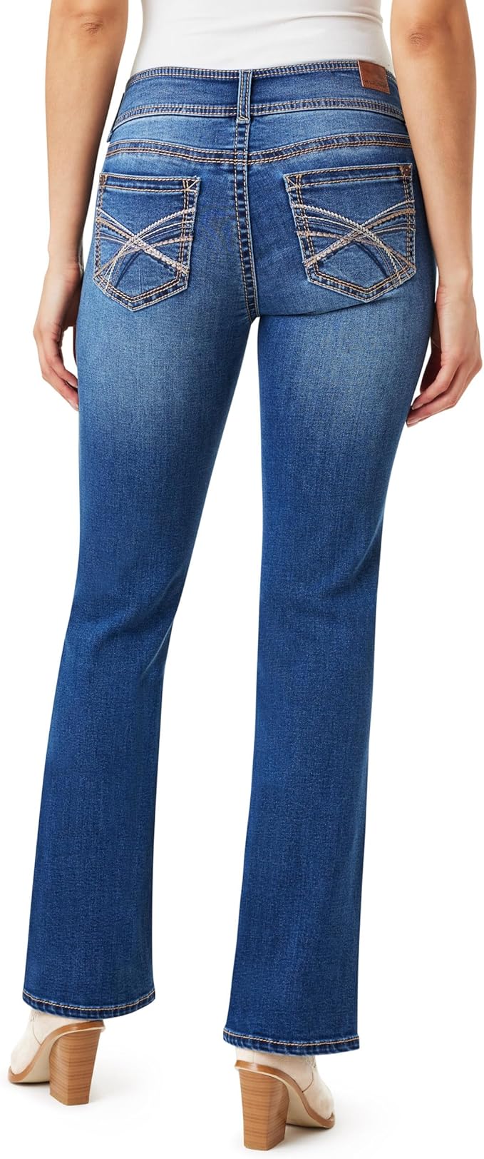 WallFlower Luscious Curvy Bootcut Jeans for Women Mid-Rise Insta Stretch Denim Size-Inclusive Juniors Jeans