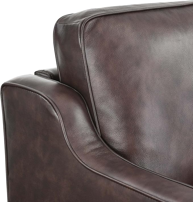 Modway Impart Upholstered Genuine Leather Sofa in Brown