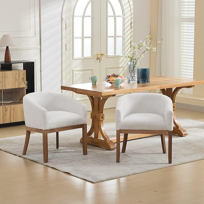 Mid Century Modern Upholstered Living Room Chairs with ArmsFarmhouse Reading Chair with Natural Hardwood Frame Accent Chairs for Living Room