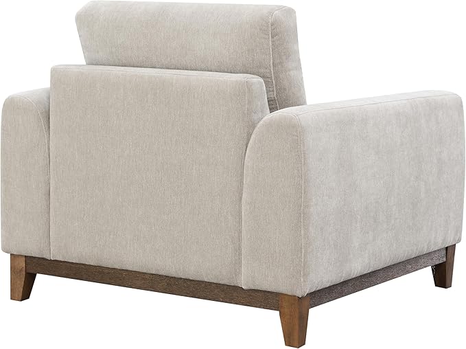 Furniture of America Naria Modern Chenille 40-inch Accent Chair with Soft Track Arm Slightly Tapered Leg for Living Room Light Grey