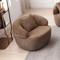 KEVINSPACE Swivel Accent Chair SwivelChairs for Living Room SwivelBarrelChair Round SwivelChair CornerChair Small Modern AccentChair Boucle 360°SwivelChair with PillowChair 35 W Brown
